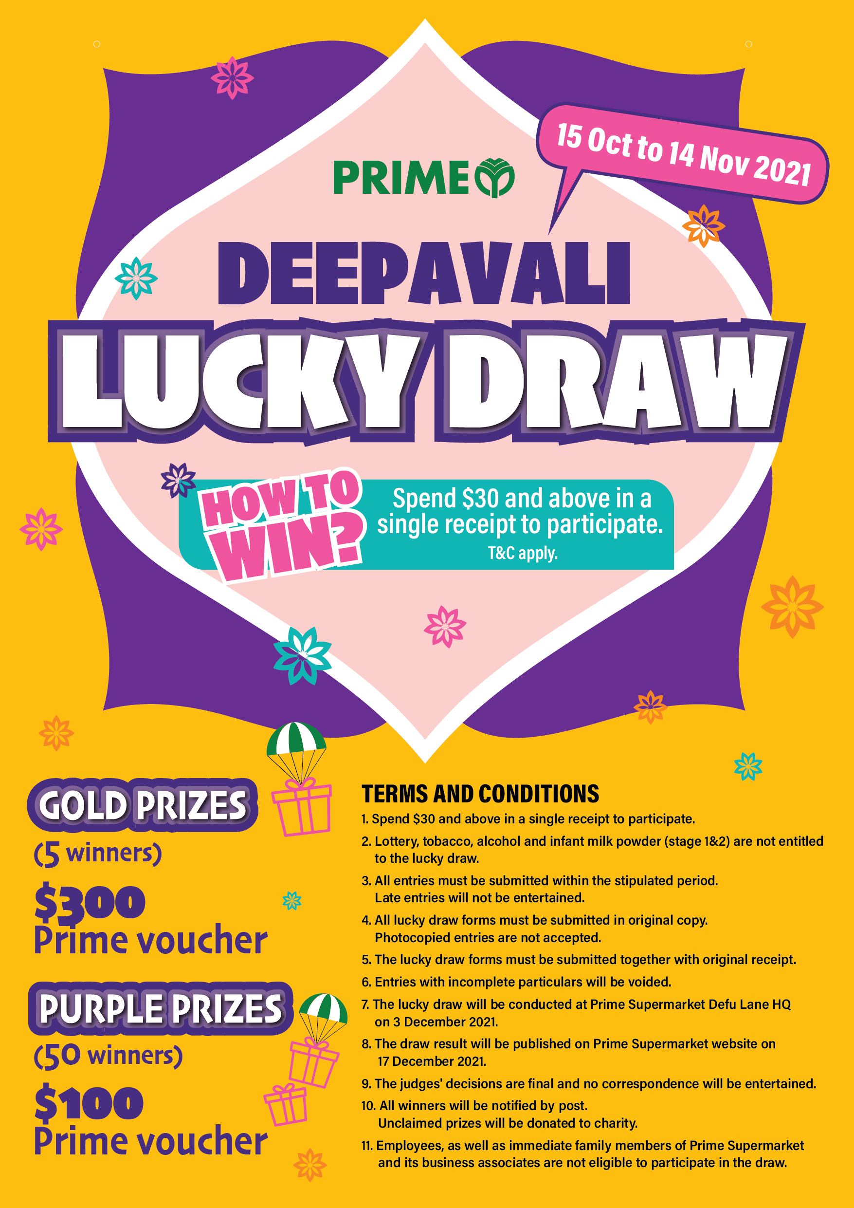2021 Deepavali Lucky Draw T&C Prime Supermarket